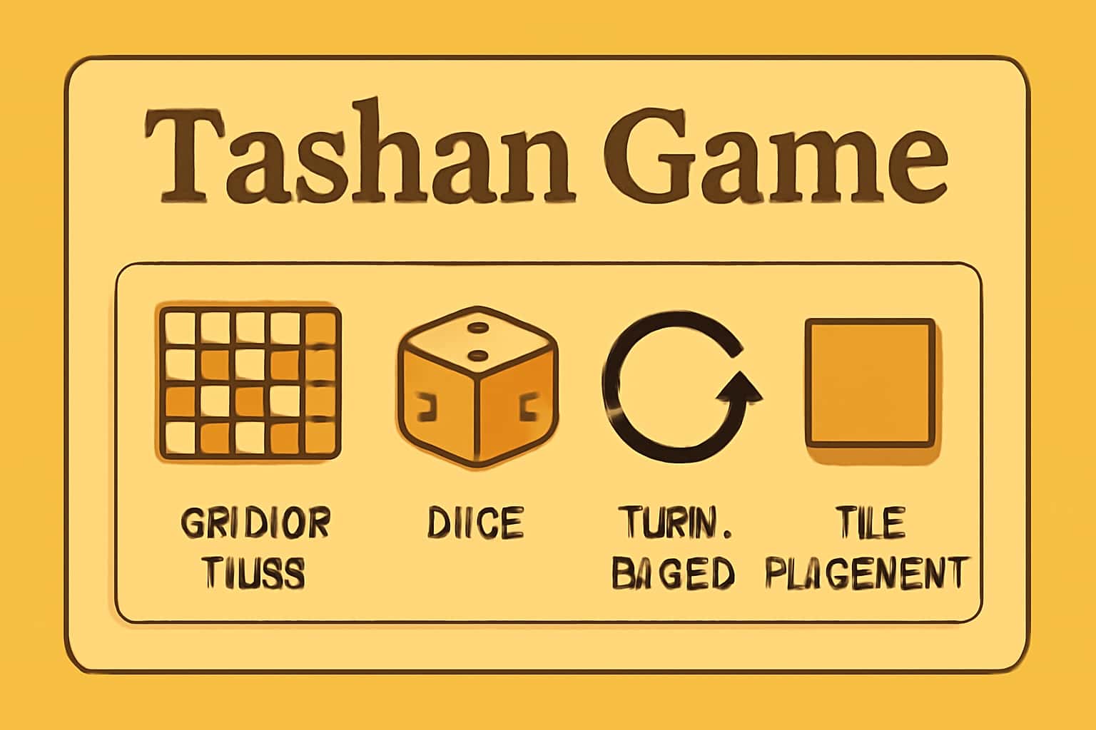 A neutral informational scene showcasing the features of Tashan Game.