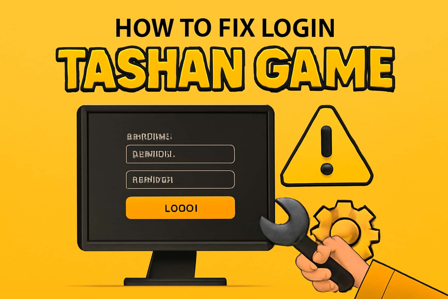 An informational visual representation of fixing login issues in Tashan Game.