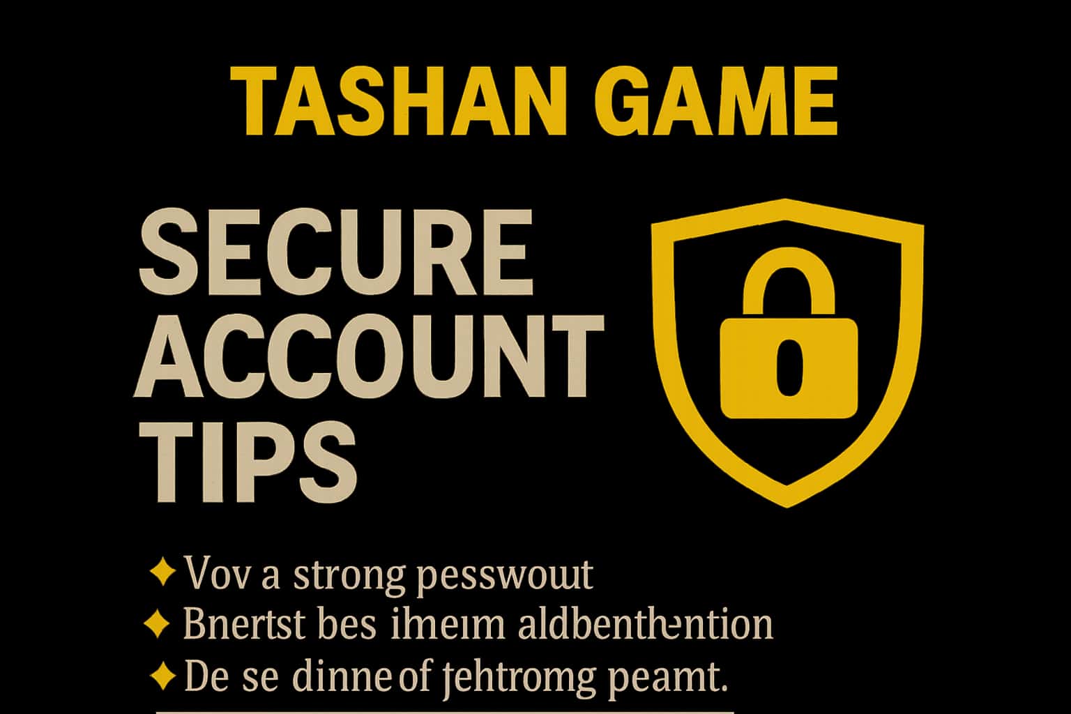 An informative scene highlighting tips for securing a Tashan Game account, with relevant visuals.
