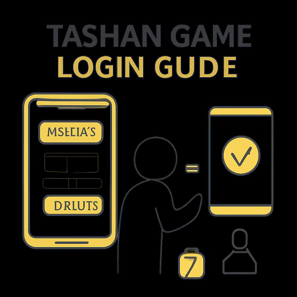 Illustration depicting the login steps for Tashan Game.