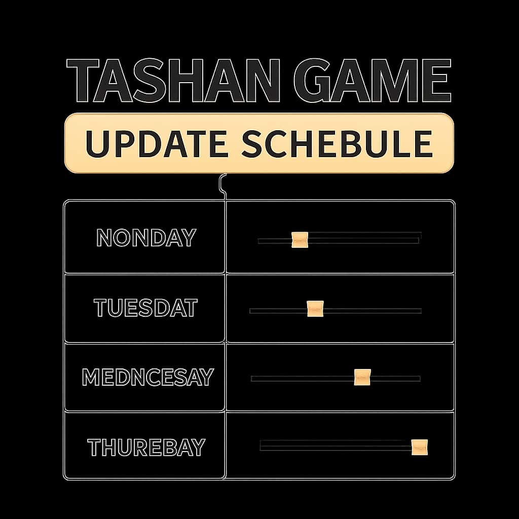 Illustration detailing the Tashan Game Update Schedule